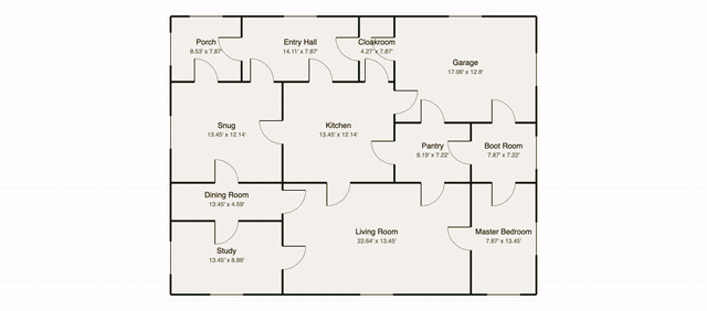A floor-plan sheet transforming into a walkable 3D home